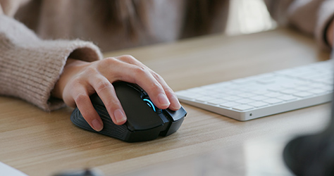 Person using computer mouse